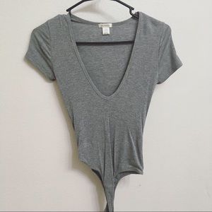 Bozzolo grey ribbed bodysuit